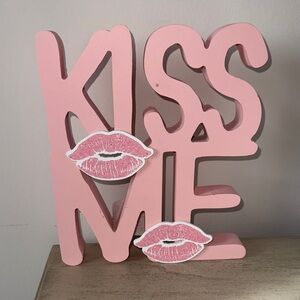 Chic Pink 'Kiss Me' Wall Art